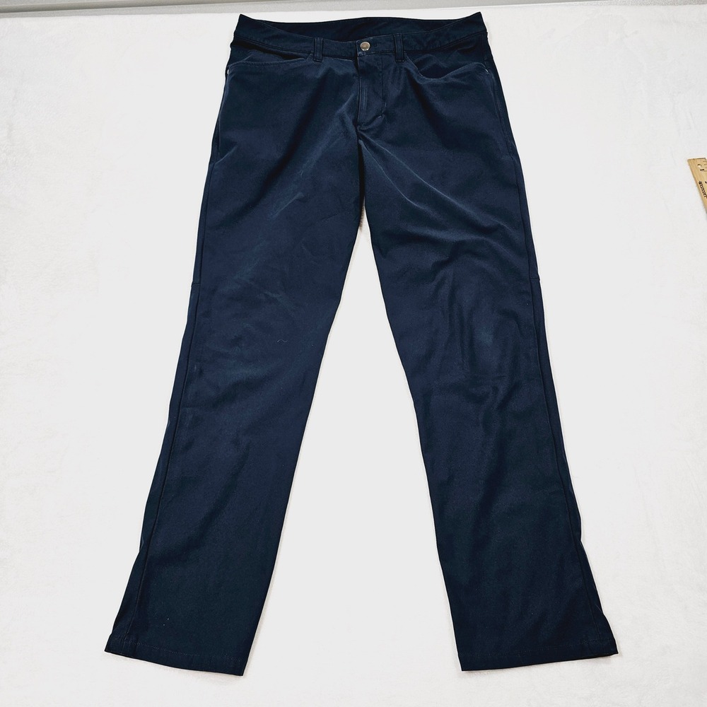 Lululemon ABC Pants Mens 34x31 Navy Blue Straight Technical Commuter Activewear - Picture 2 of 12